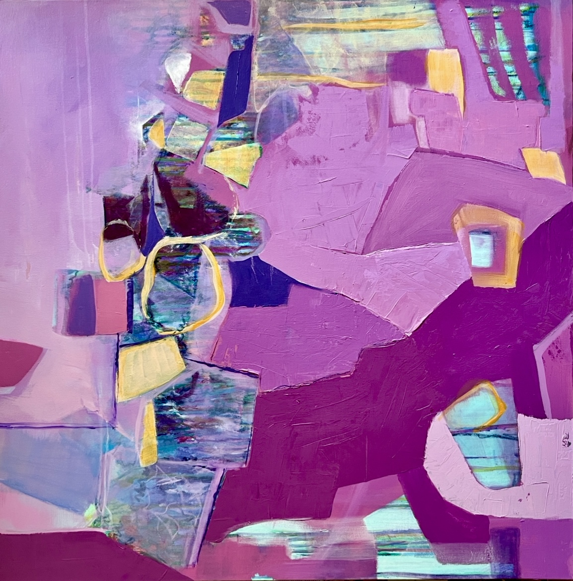 FUCHSIA DANCE - Acrylic on canvas | 36 x 36 x 1.5 inches | $800