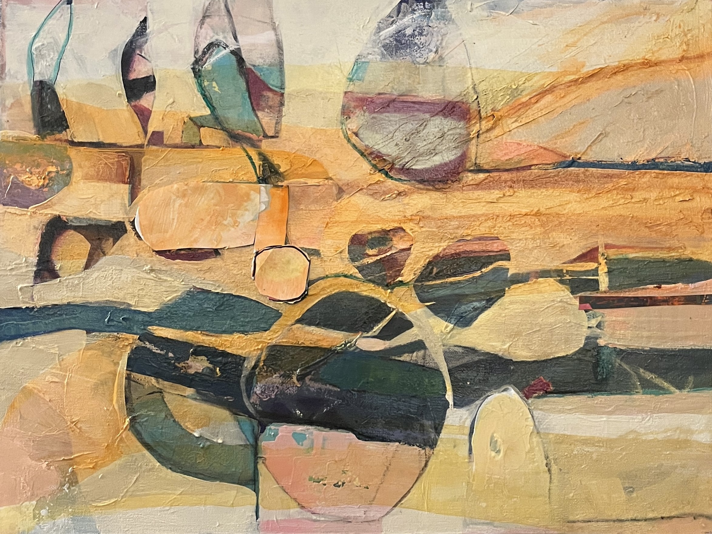 SAILBOATS - Acrylic and mixed media on canvas | 24 x 18 x 1.5 inches | $495