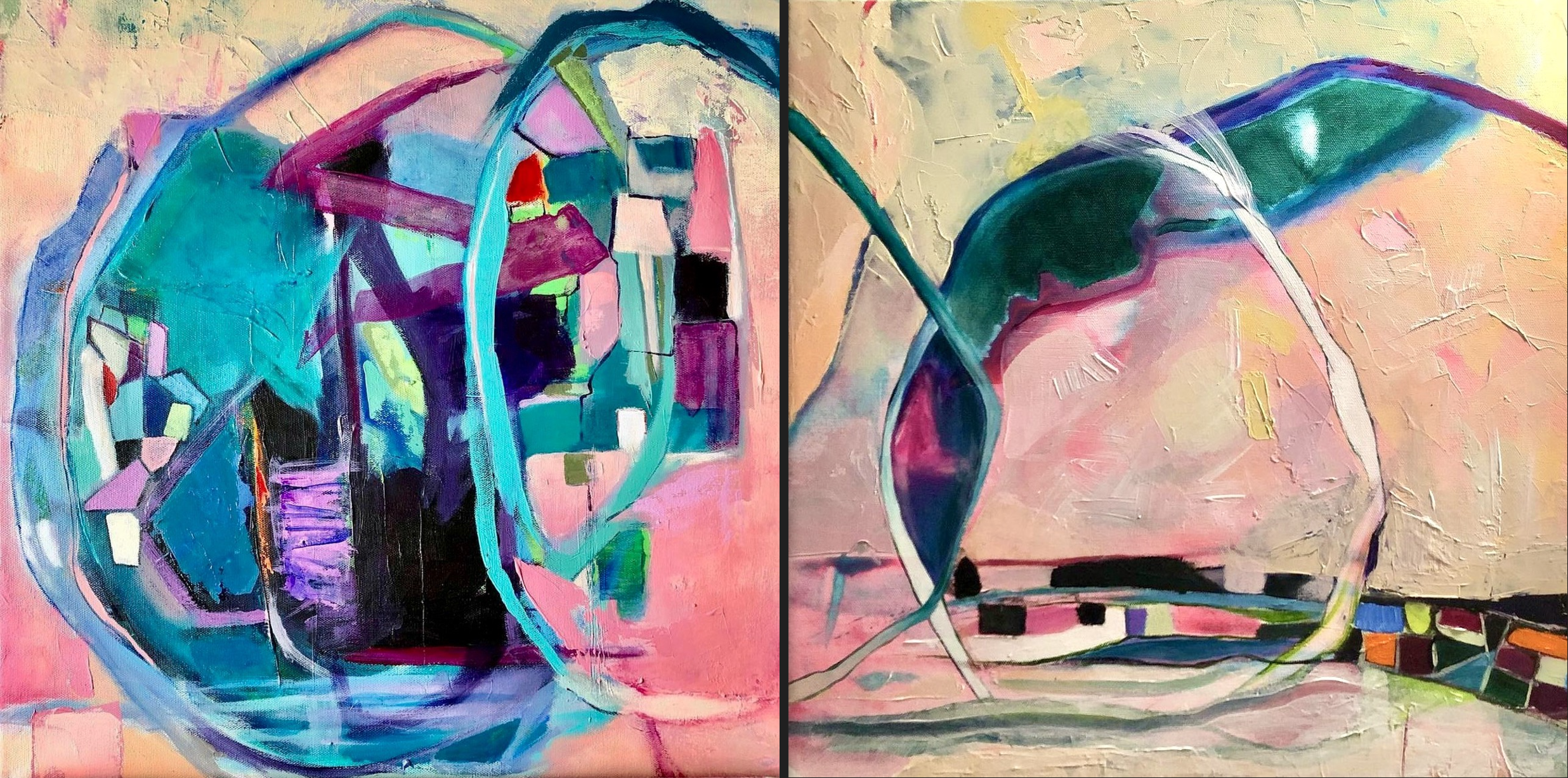 CIRCULARITY I & II - Diptych - Acrylic on Canvas | $495