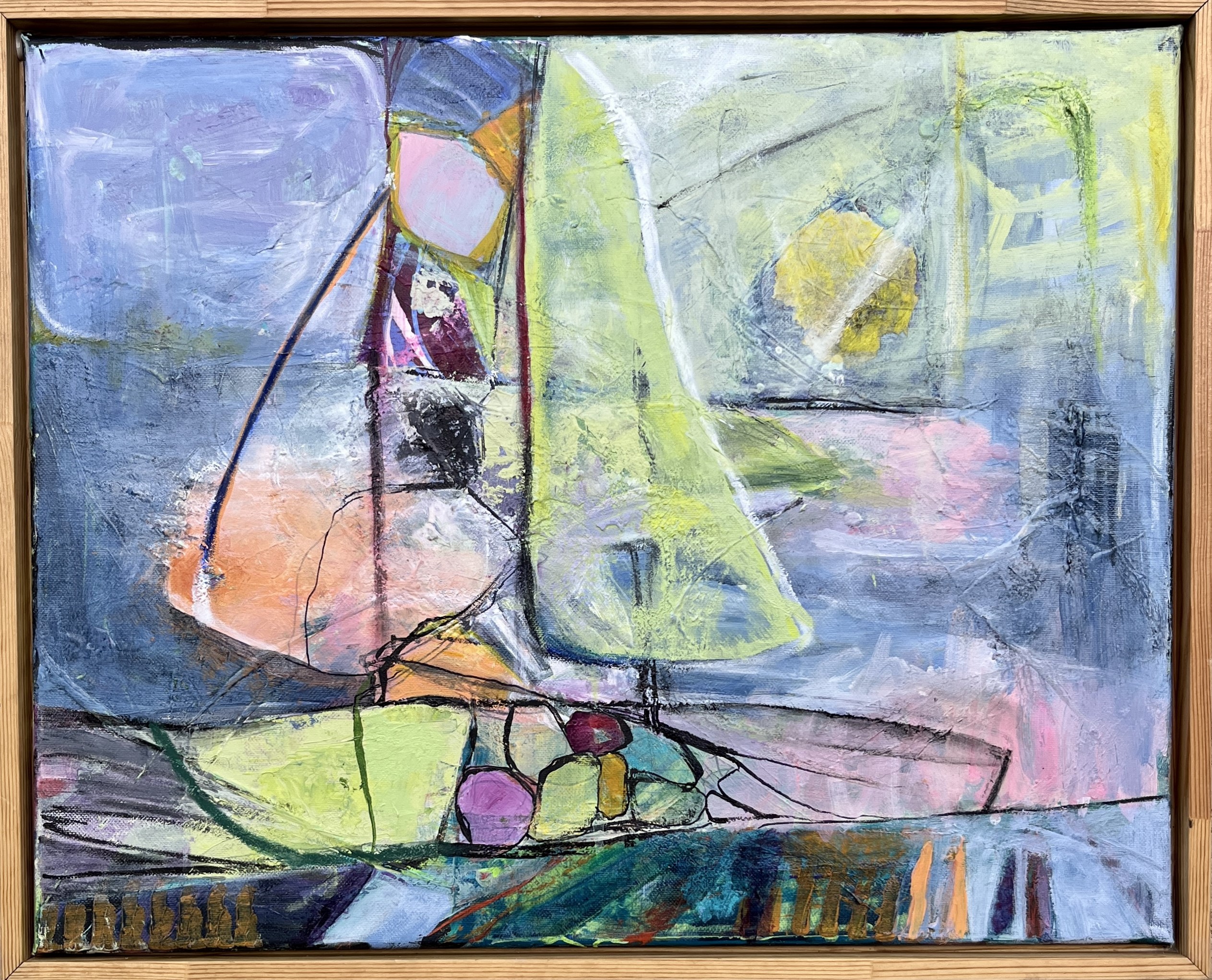 INDIAN RIVER - Acrylic on canvas | 21 x 17 x 1.3 inches in wood float frame | $395